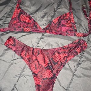 red snake print zaful bikini